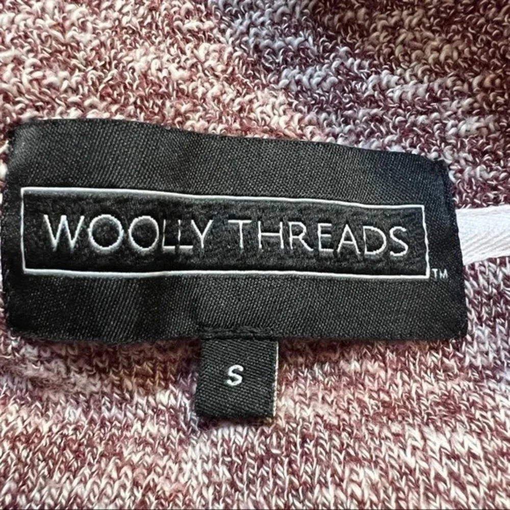 Woolly Threads Sweater Quarter Zip Pullover Maroon Cream Textured Women's Sz S - Picture 4 of 8